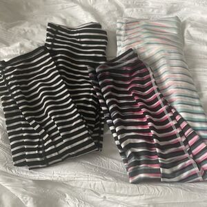 Athleta SET OF TWO PAIR Leggings-Gradient & Chaturanga Black & White Size S